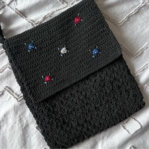 vintage floral embroidered crossbody bag